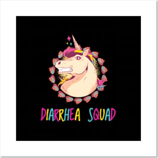 Unicorn Mullet Diarrhea Squad Rainbow Poop Posters and Art